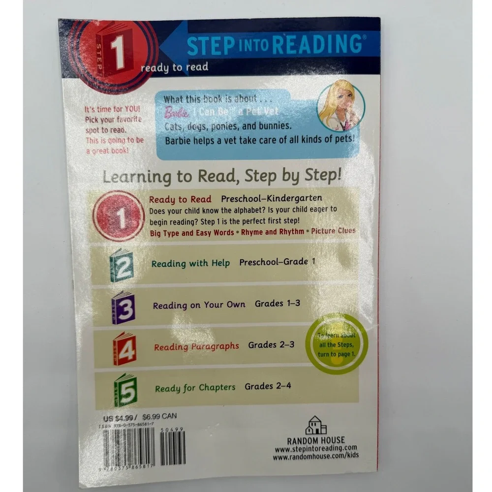 Barbie I Can Be A Pet Vet Step Into Reading Step 1 Book 2010 Educational